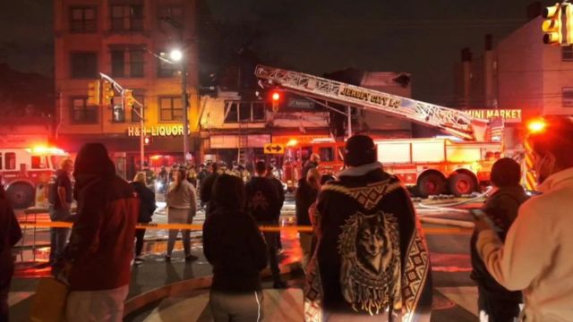 Massive Fire Engulfs Jersey City Building Housing Pizzeria, Cigar Shop, and Apartments