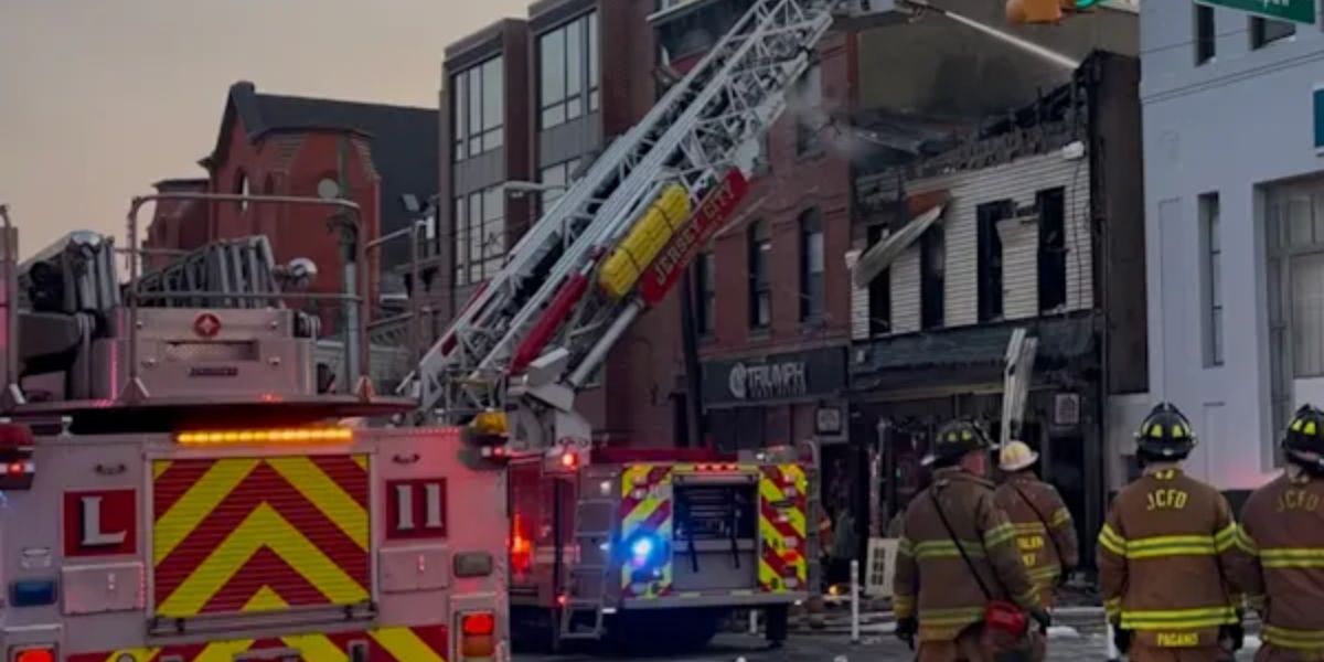 Massive Fire Engulfs Jersey City Building Housing Pizzeria, Cigar Shop, and Apartments